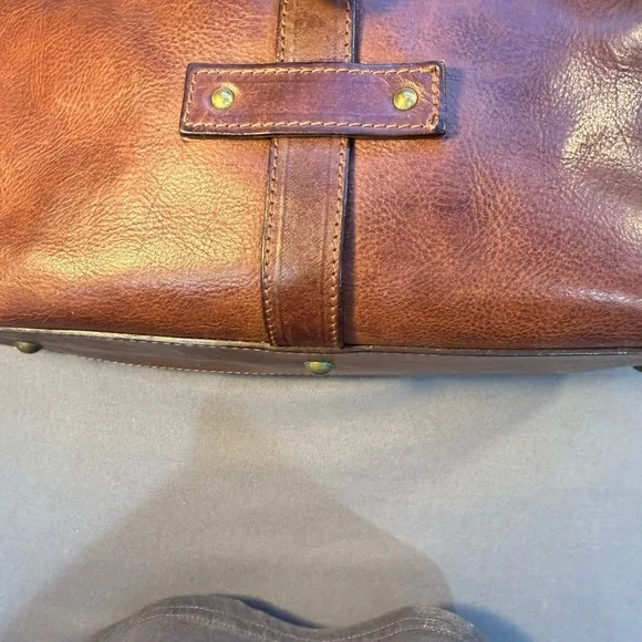 Vintage Paolo Masi  Leather  Large Brown Made In  Italy Purse Bag  Satchel - Picture 4 of 16